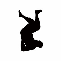 a man exercising body silhouette vector