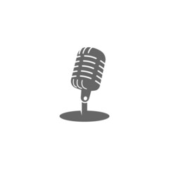 Microphone, mic icon logo design illustration