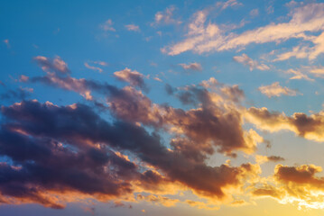 sunset blue sky and clouds