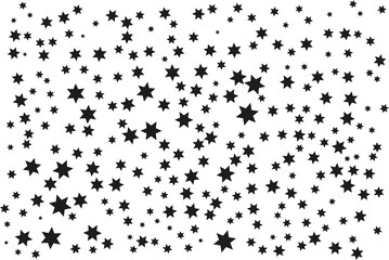 black stars on white background, stars confetti partie	
