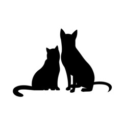 Cat and dog silhouettes vector illustration