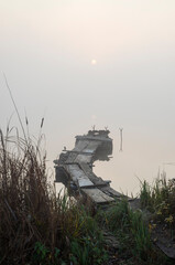 Obraz premium misty morning on the river