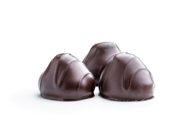 Chocolate candies isolated on white background