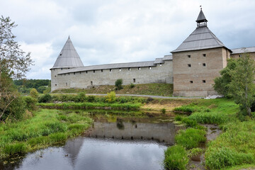 Fototapeta na wymiar Ancient fortress at Staraya Ladoga city, Russia
