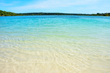 Russian Maldives - lake (quarry) Donzo in the Leningrad region of St. Petersburg, Russia. The purest water, the source of the Oredezh River