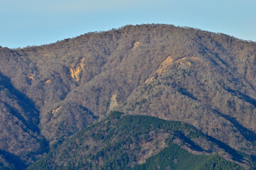 Naklejka premium 丹沢の大山三峰山より日本百名山の丹沢山を望む 