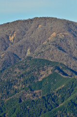 Fototapeta na wymiar 丹沢の大山三峰山より日本百名山の丹沢山を望む 
