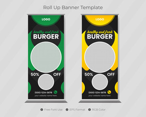 Roll up banner template and pull up design