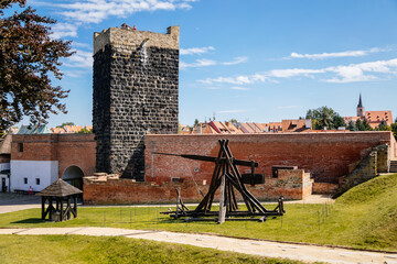 Cheb, Western Bohemia, Czech Republic, 14 August 2021: Gothic stone castle, medieval historic...