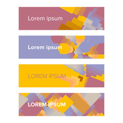 Set of colorful banners with abstract geometric background