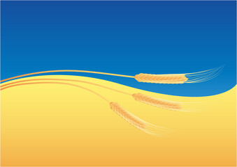 Ukraine flag with wheat and corn