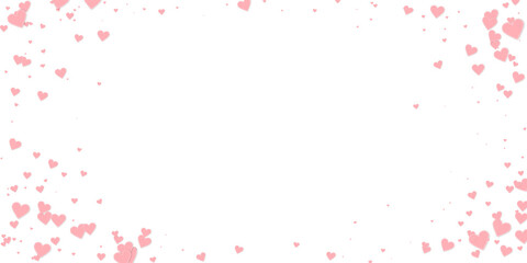 Pink heart love confettis. Valentine's day vignett