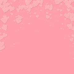 Pink heart love confettis. Valentine's day falling