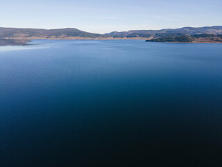 Aerial view of Batak Reservoir, Bulgaria
