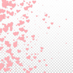 Pink heart love confettis. Valentine's day gradien