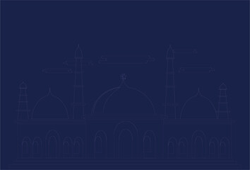 abstract mosque architectural background. Mosque icon vector Illustration design template. vector illustration for use in banners, web, posters and e-business