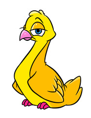 Fototapeta premium yellow bird character animal cartoon illustration