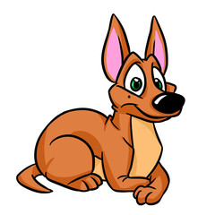 Kind dog lies rest animal character cartoon illustration