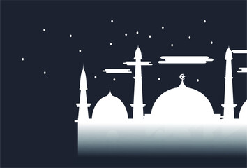 Mosque icon vector Illustration design template. vector illustration for use in banners, web, posters and e-business. mosque at night vector. mosque in the night