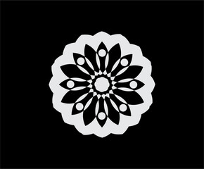 circular pattern mandala art decoration elements for meditation poster henna tattoo adult coloring book. black and white spiritual symbol