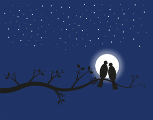 Bird and moonlight design