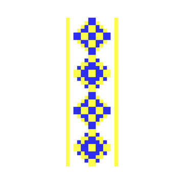 Pixelized pattern Vyshyvanka Traditional Ethnic Ukrainian Seamless Pattern slavic ornament