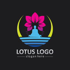 Beauty Vector lotus icon - obrazy, fototapety, plakaty