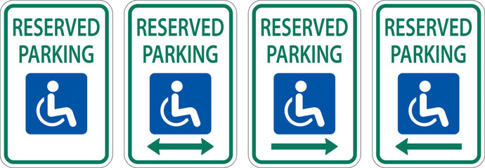 Accessible Reserved Parking Sign On White Background