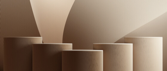 abstract product display. podium and brown background concept for product presentation branding.3d rendering illustration