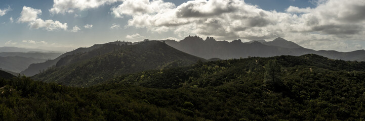 High peaks of Pinnacles Cloudy Day Pano