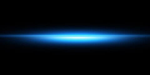 Horizontal lens flares pack. Laser beams, horizontal light rays.Beautiful light flares. Glowing streaks on dark background. Luminous abstract sparkling lined background.