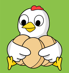 the chicken takes care of the egg