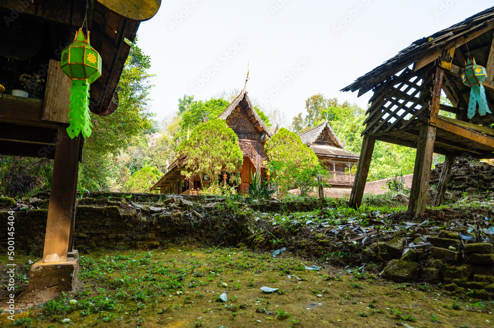 Wall mural landscape of wat luang khun win in chiangmai province