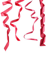 Set of beautiful red ribbons isolated on white