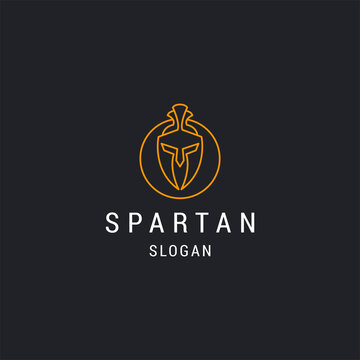 Spartan logo icon flat design template 