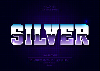 SILVER VECTOR TEXT STYLE EFFECT