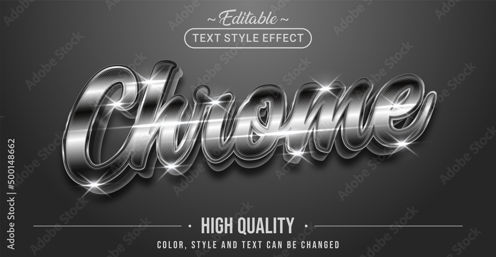 Poster Editable text style effect - Chrome text style theme.