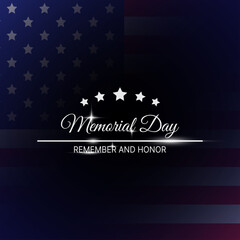 USA memorial day card or background. vector illustration
