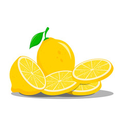 Yellow Lemon Slices Illustration Set