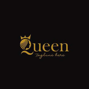 Beauty queen logo design template. Letter Q icon. Vector illustration