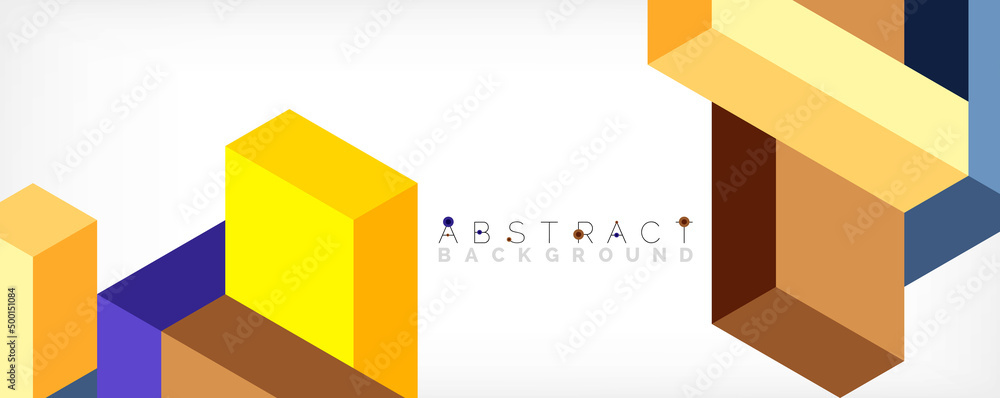 Poster abstract background. 3d cubes, cubic elements and blocks. techno or business concept for wallpaper, 