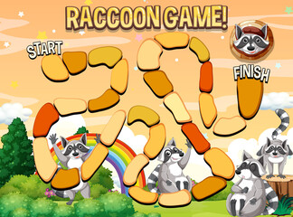 A snake ladder raccoon game template