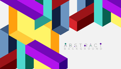 Abstract background. 3d cubes, cubic elements and blocks. Techno or business concept for wallpaper, banner, background, landing page