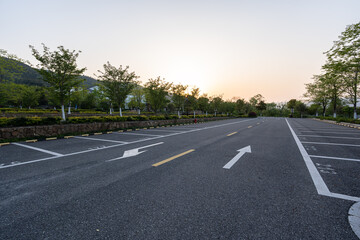 parking lot in city