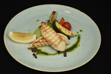 Thanksgiving Dinner - white meat ,avocado, lemon, mushroom