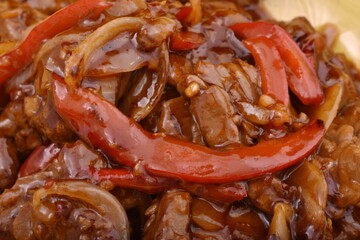 Ground beef with chilli and sauce
