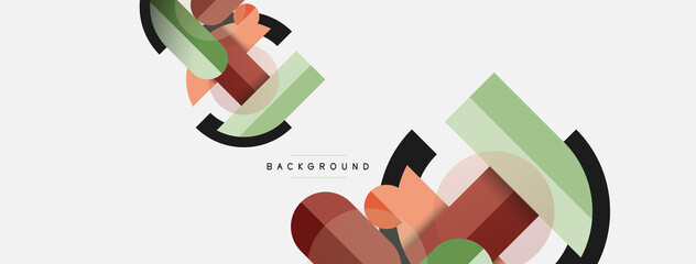 Round geometric shapes lines and circles. Vector template for wallpaper banner background or landing page