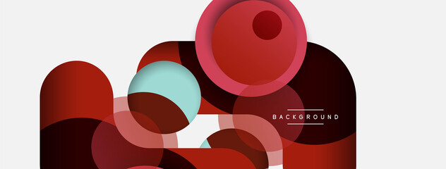 Vector round shapes circles minimal geometric background. Vector illustration for wallpaper banner background or landing page