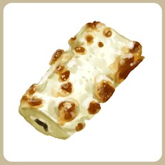 手描き水彩のおでんの焼ちくわイラスト