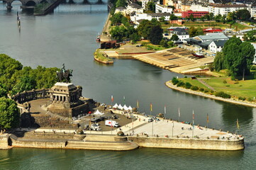 View from Fortress Ehrenbreitstein in Koblenz- Germany -Deutsches Ecke (German Corner) 2015